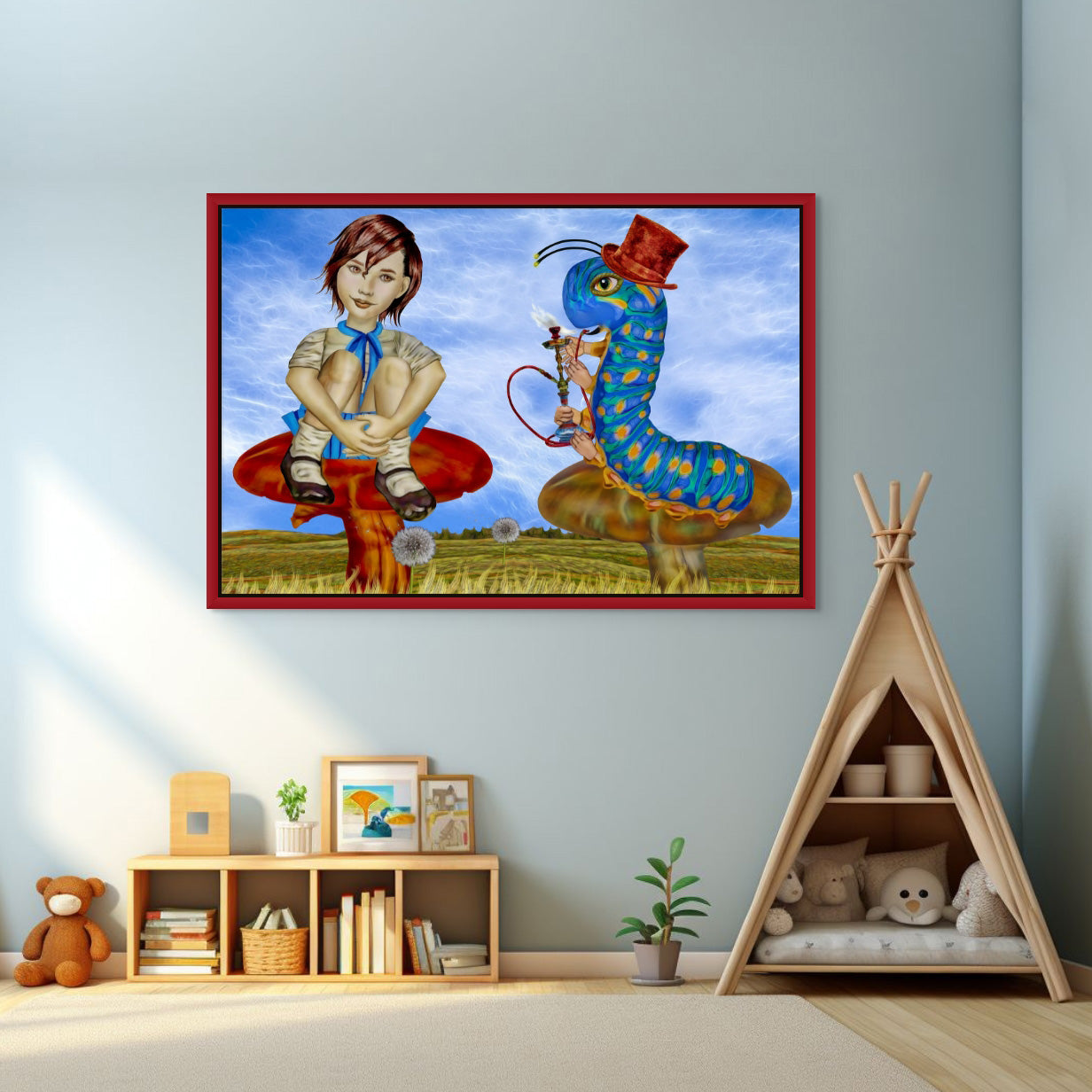 Alice And The Caterpillar - Canvas Art