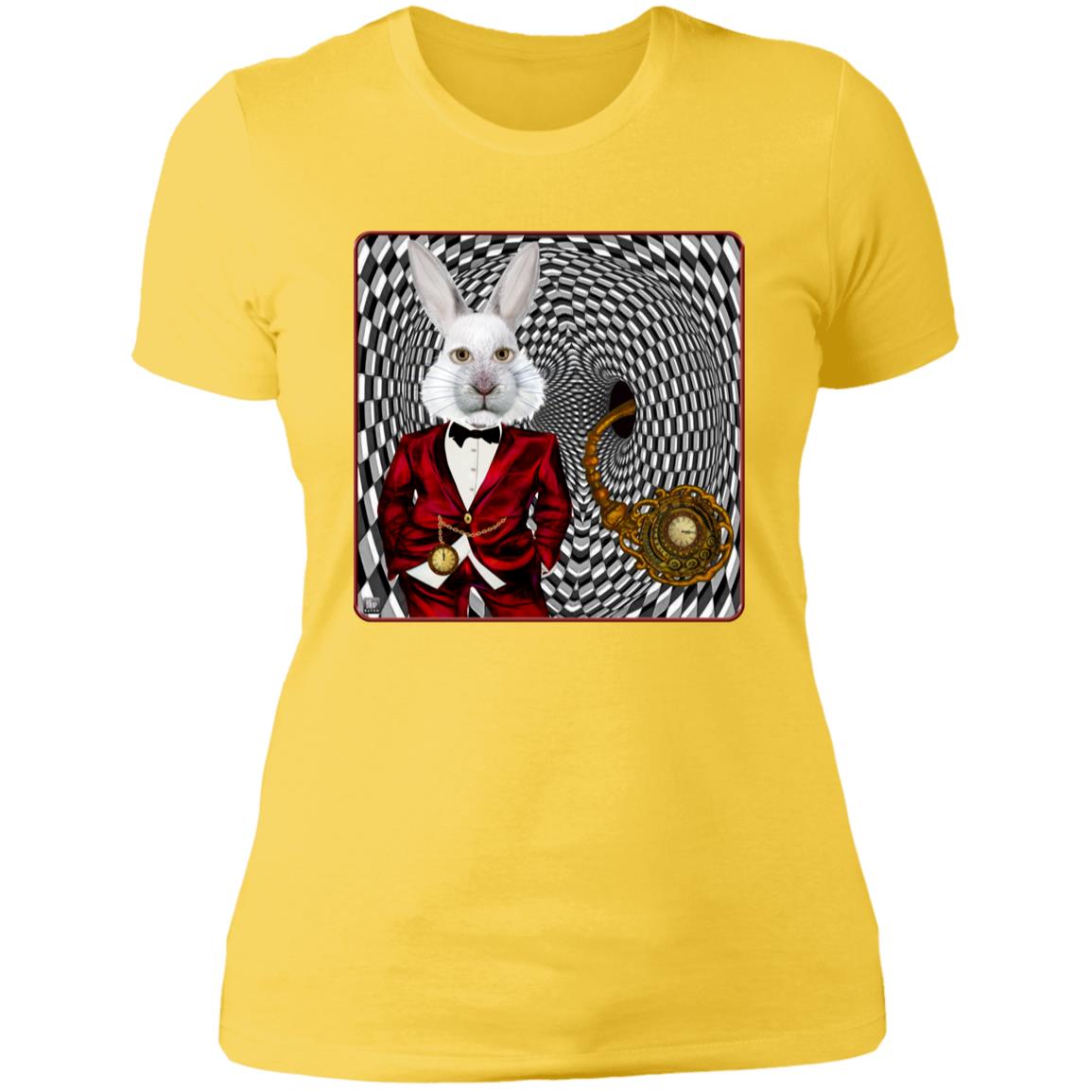 Portrait Of The White Rabbit - Women's Fitted T-Shirt