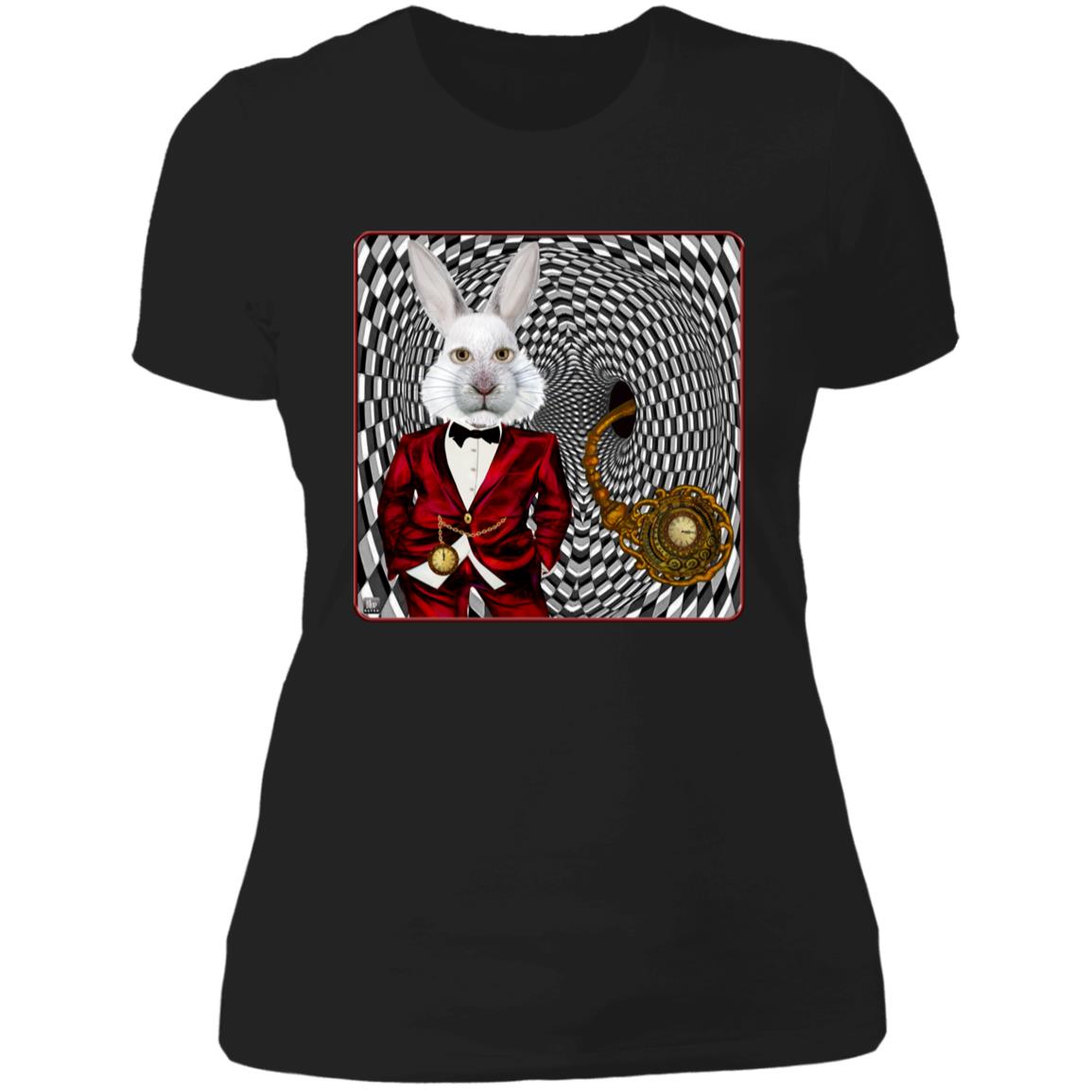 Portrait Of The White Rabbit - Women's Fitted T-Shirt