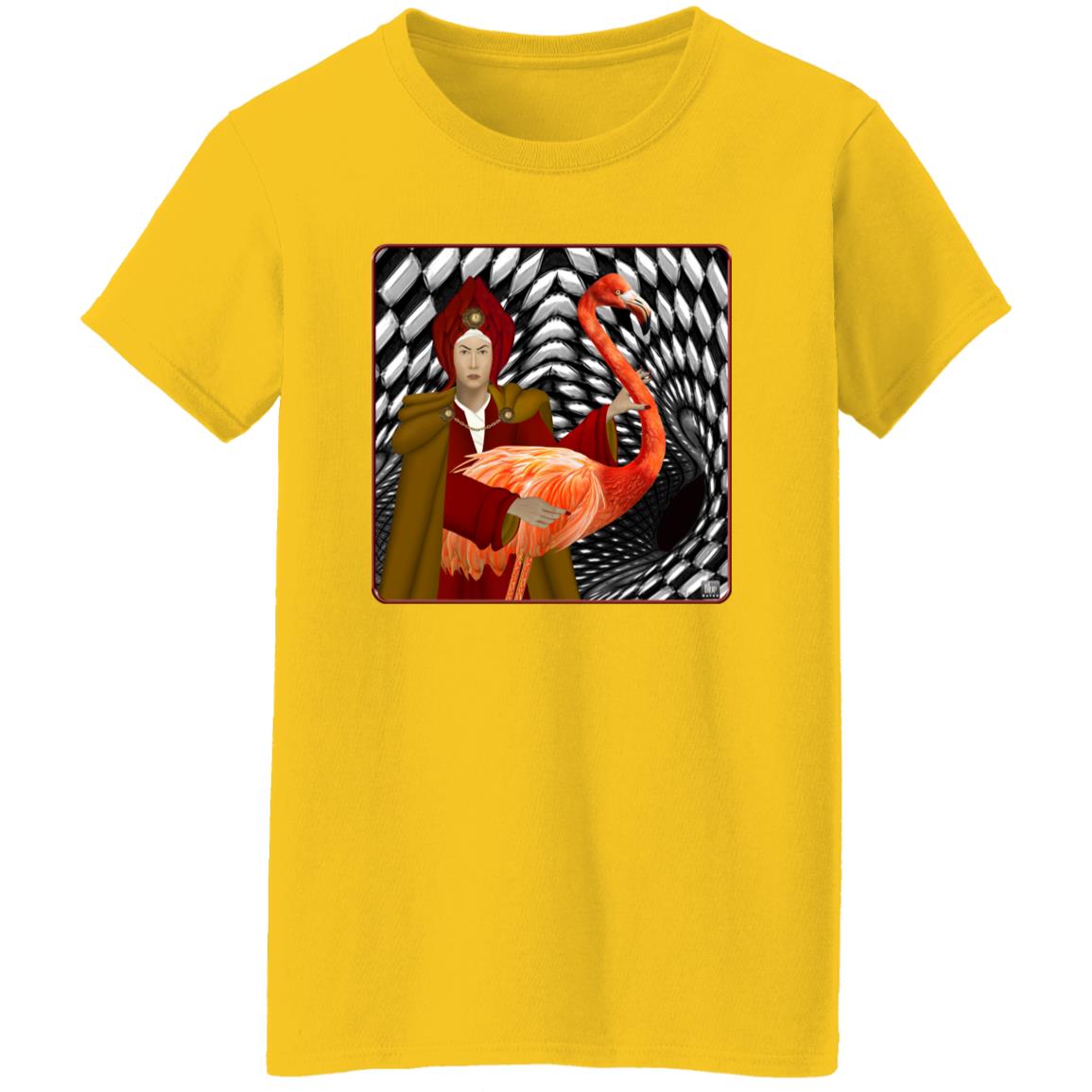 The Red Queen With The Flamingo - Women's Relaxed Fit T-Shirt