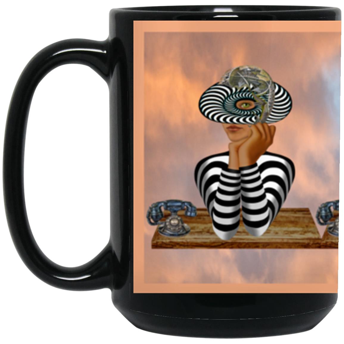 Call Center In The Clouds -15oz Black Mug