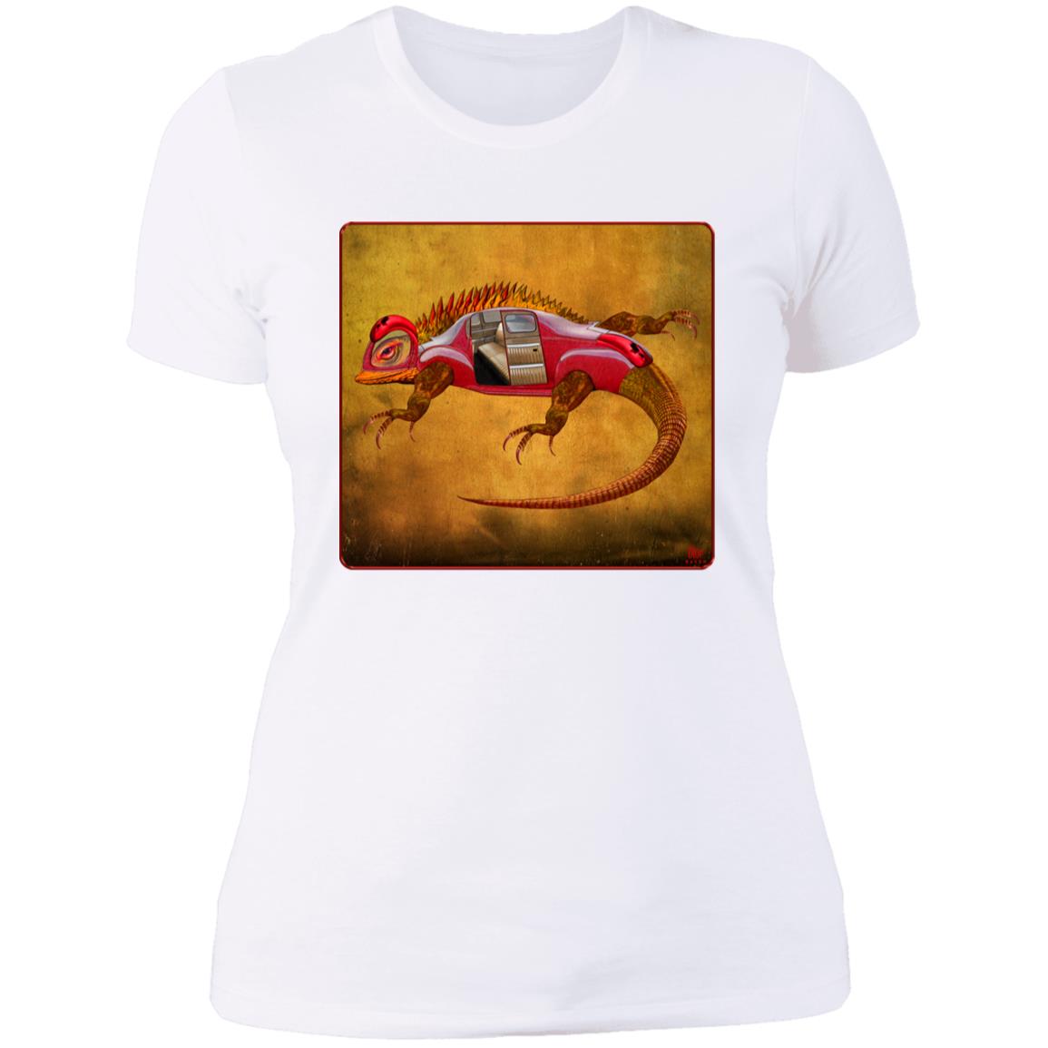 Uber Lizard - Red - Women's Fitted T-Shirt