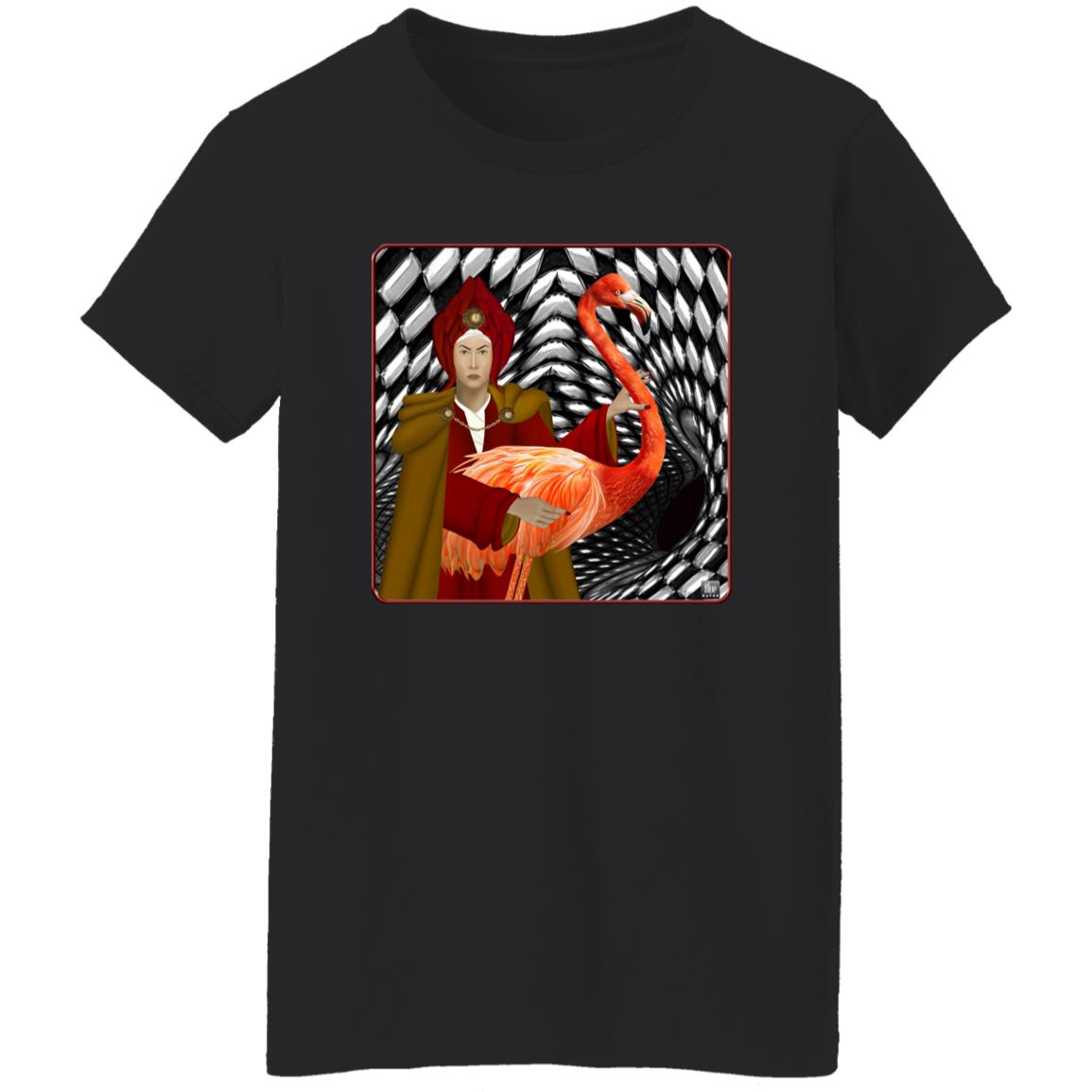 The Red Queen With The Flamingo - Women's Relaxed Fit T-Shirt