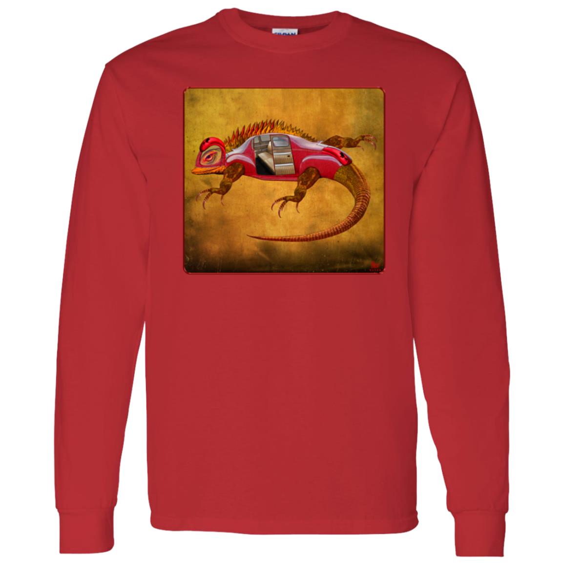 Uber Lizard - Red - Men's Long Sleeve T-Shirt