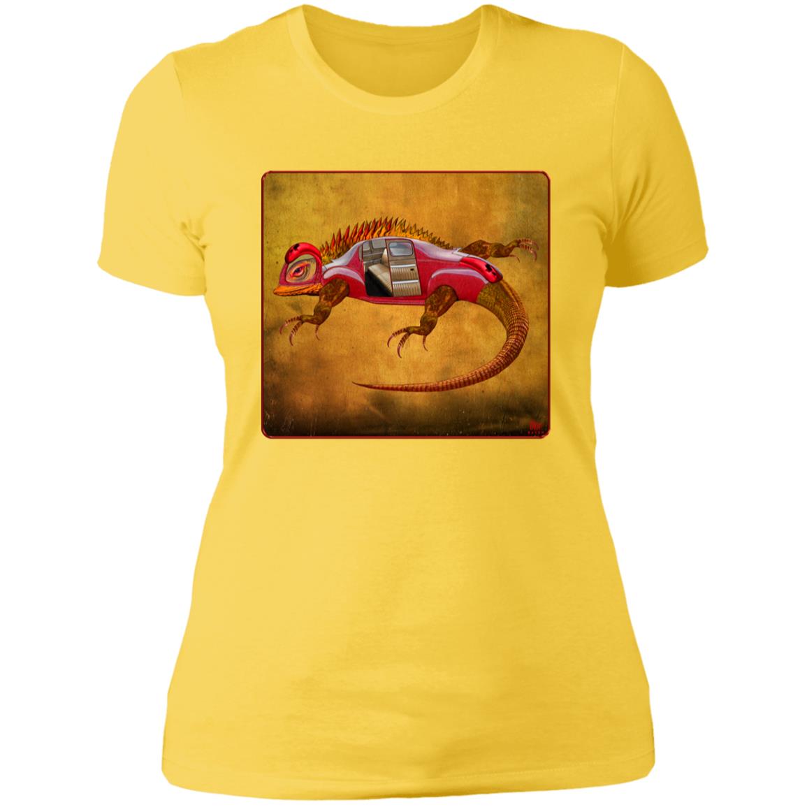 Uber Lizard - Red - Women's Fitted T-Shirt