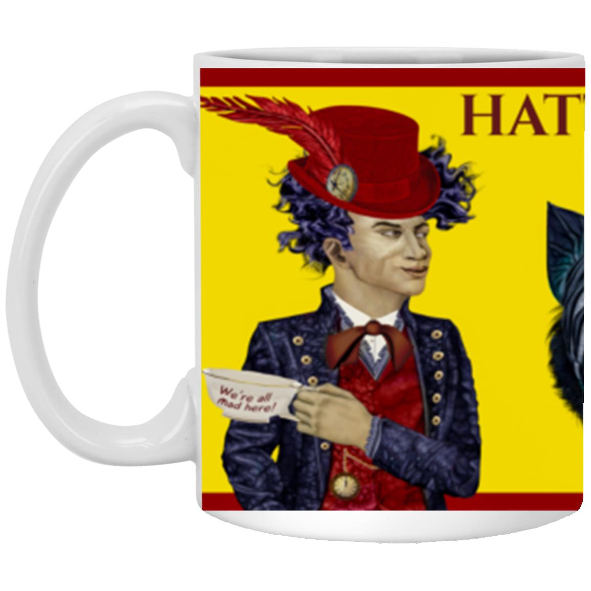 Hatter And Cat -11oz White Mug