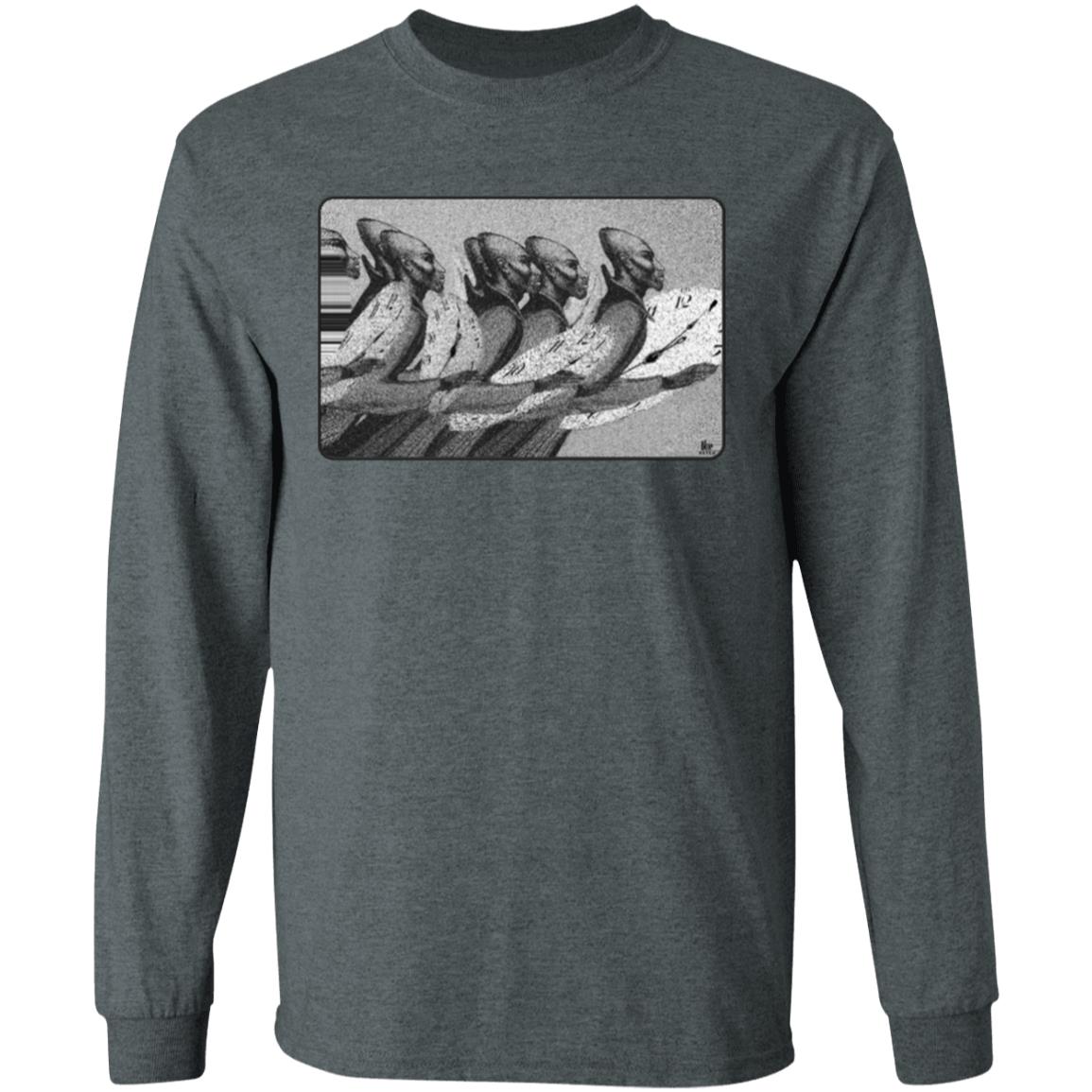 Time Marching On - B&W - Men's Long Sleeve T-Shirt