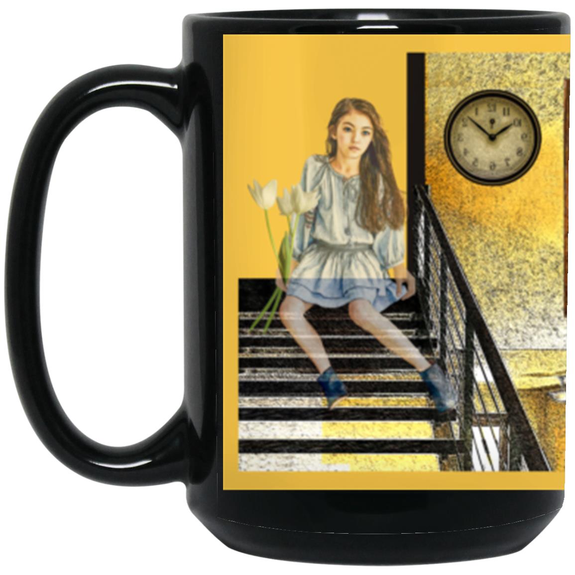 Ghost On My Stairs -15oz Black Mug