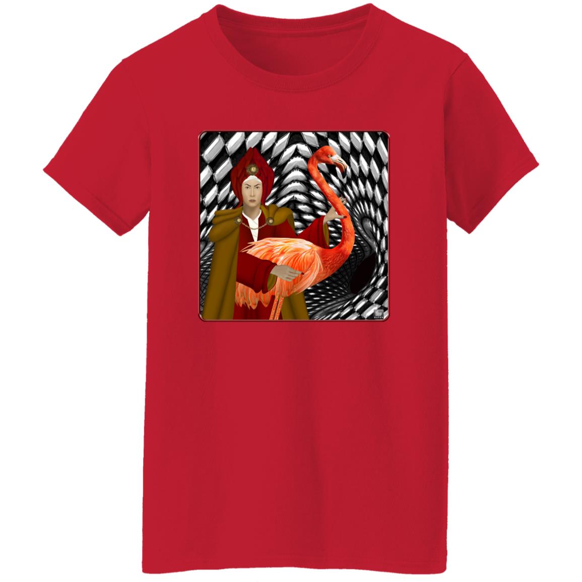 The Red Queen With The Flamingo - Women's Relaxed Fit T-Shirt