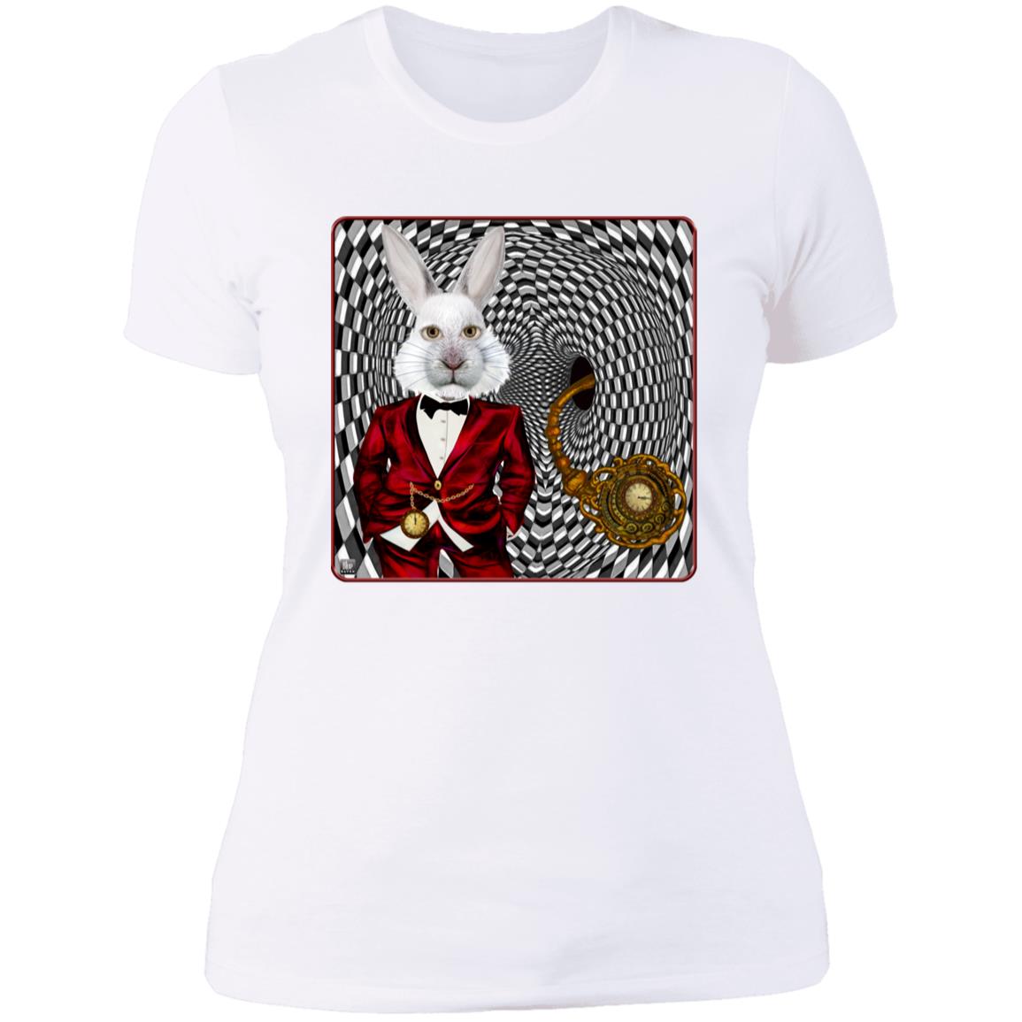 Portrait Of The White Rabbit - Women's Fitted T-Shirt