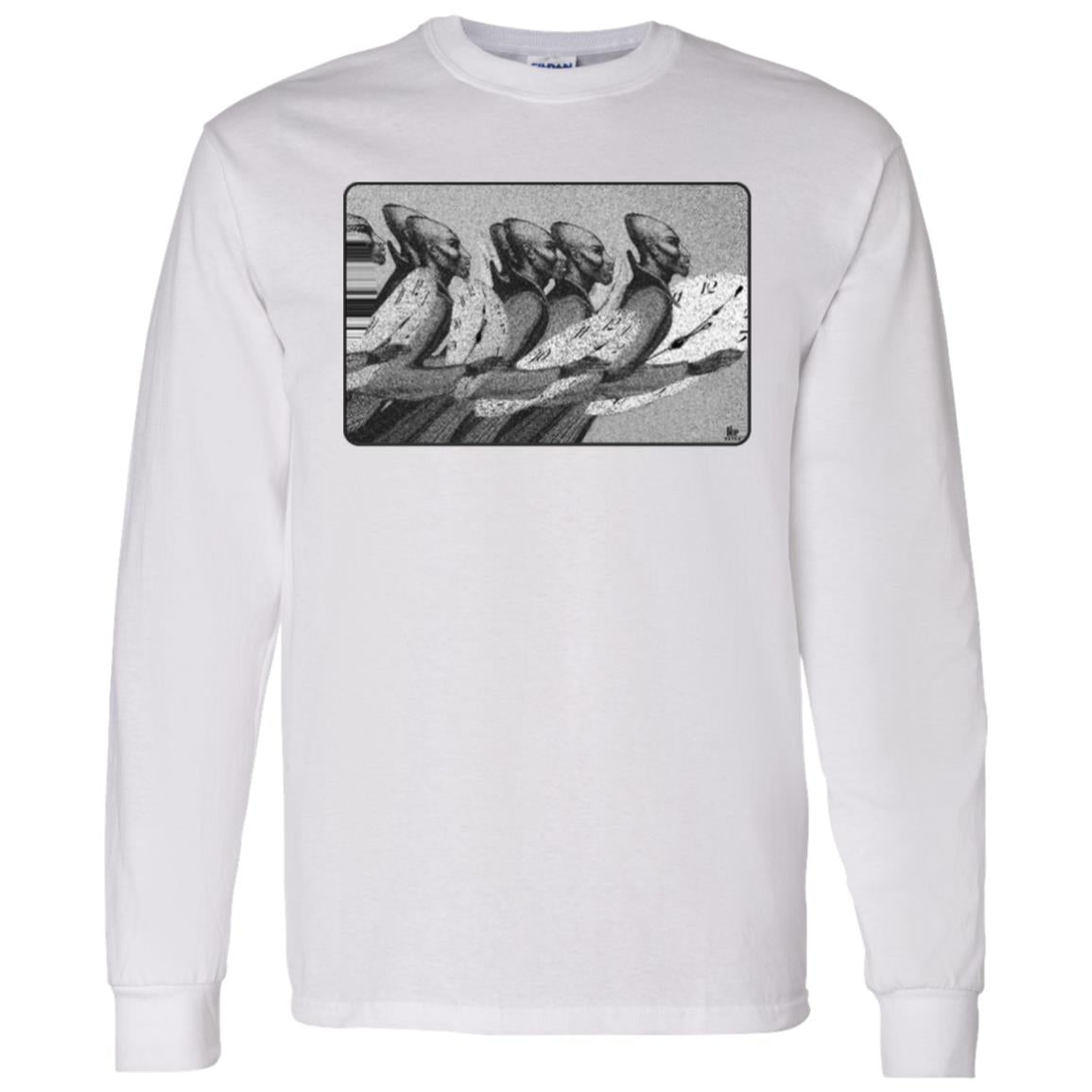 Time Marching On - B&W - Men's Long Sleeve T-Shirt