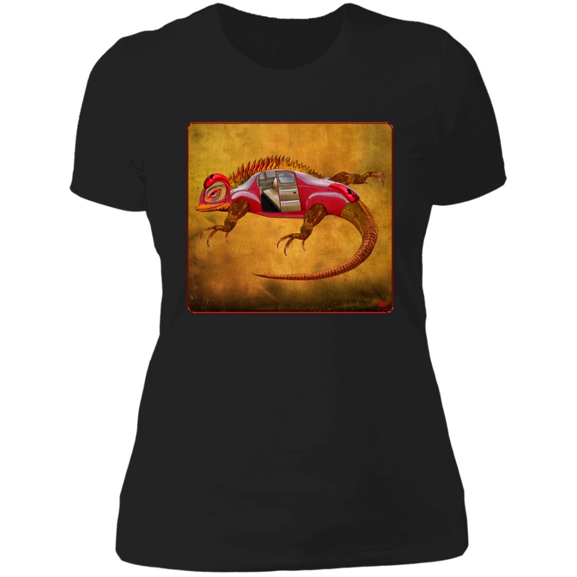 Uber Lizard - Red - Women's Fitted T-Shirt