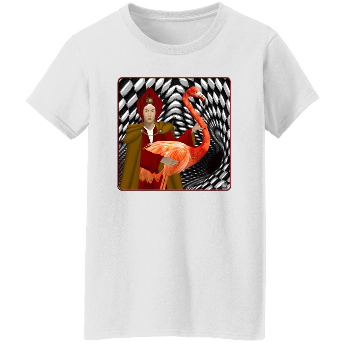 The Red Queen With The Flamingo - Women's Relaxed Fit T-Shirt