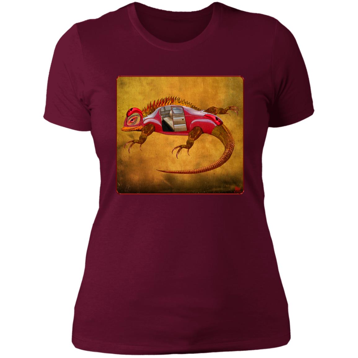 Uber Lizard - Red - Women's Fitted T-Shirt