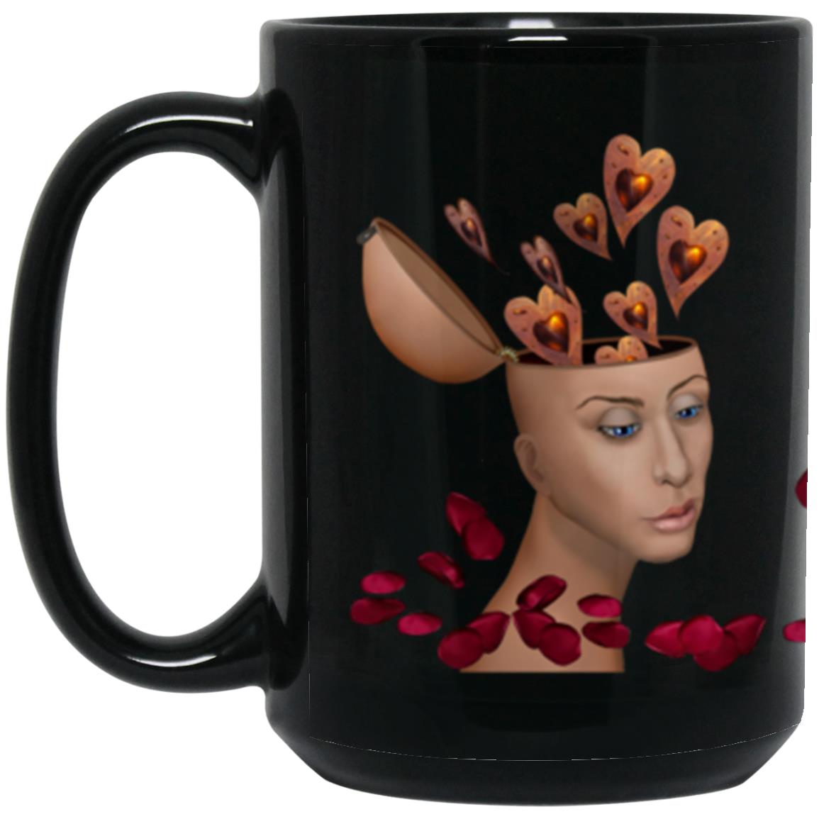 Thoughts Of Love -15oz Black Mug