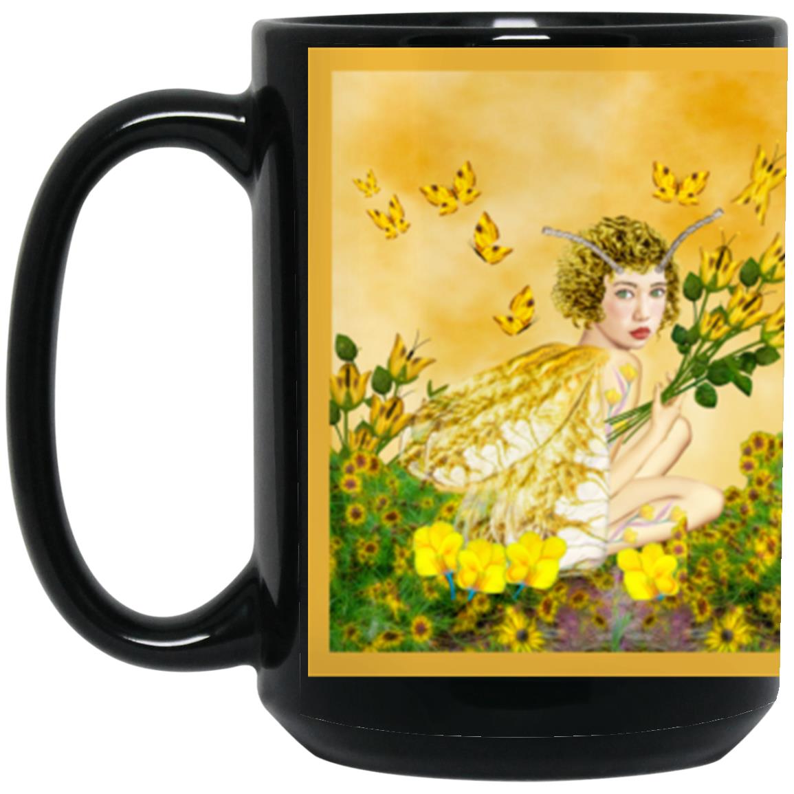 Making Butterflies -15oz Black Mug