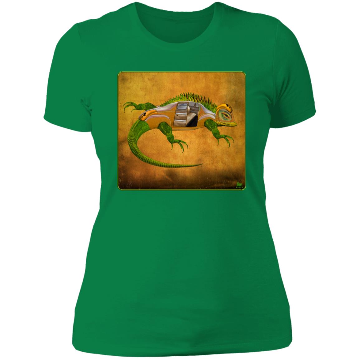 Uber Lizard - Green - Women's Fitted T-Shirt