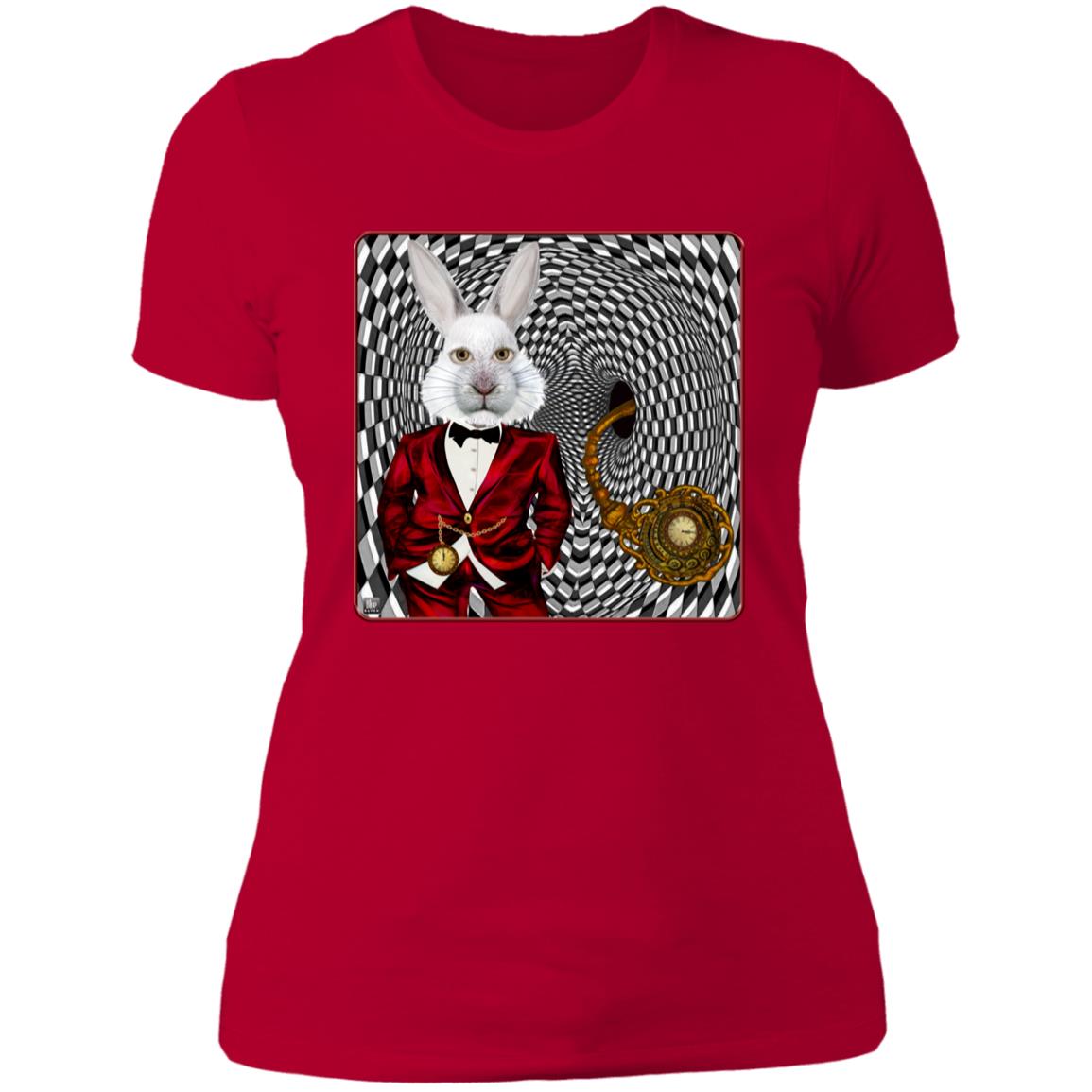 Portrait Of The White Rabbit - Women's Fitted T-Shirt