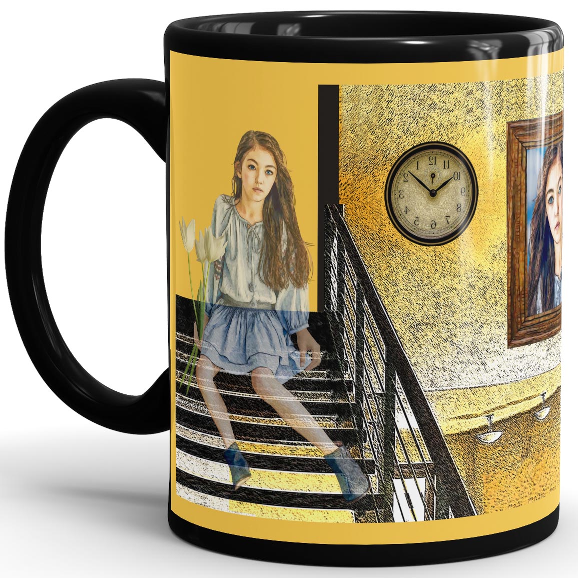 Ghost On My Stairs - 11oz Black Mug