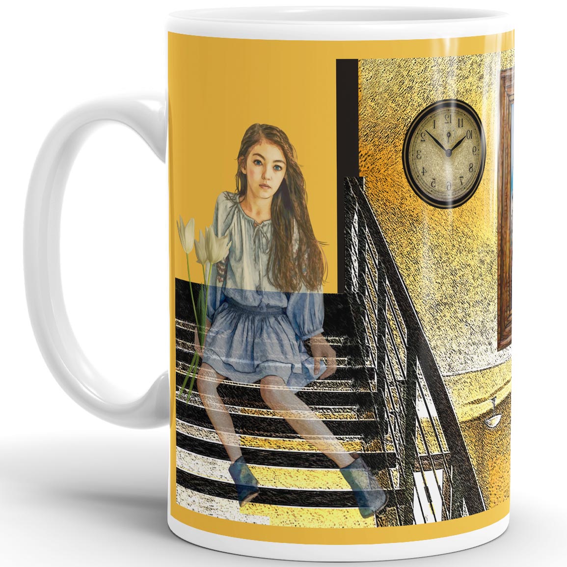 Ghost On My Stairs - 15oz White Mug