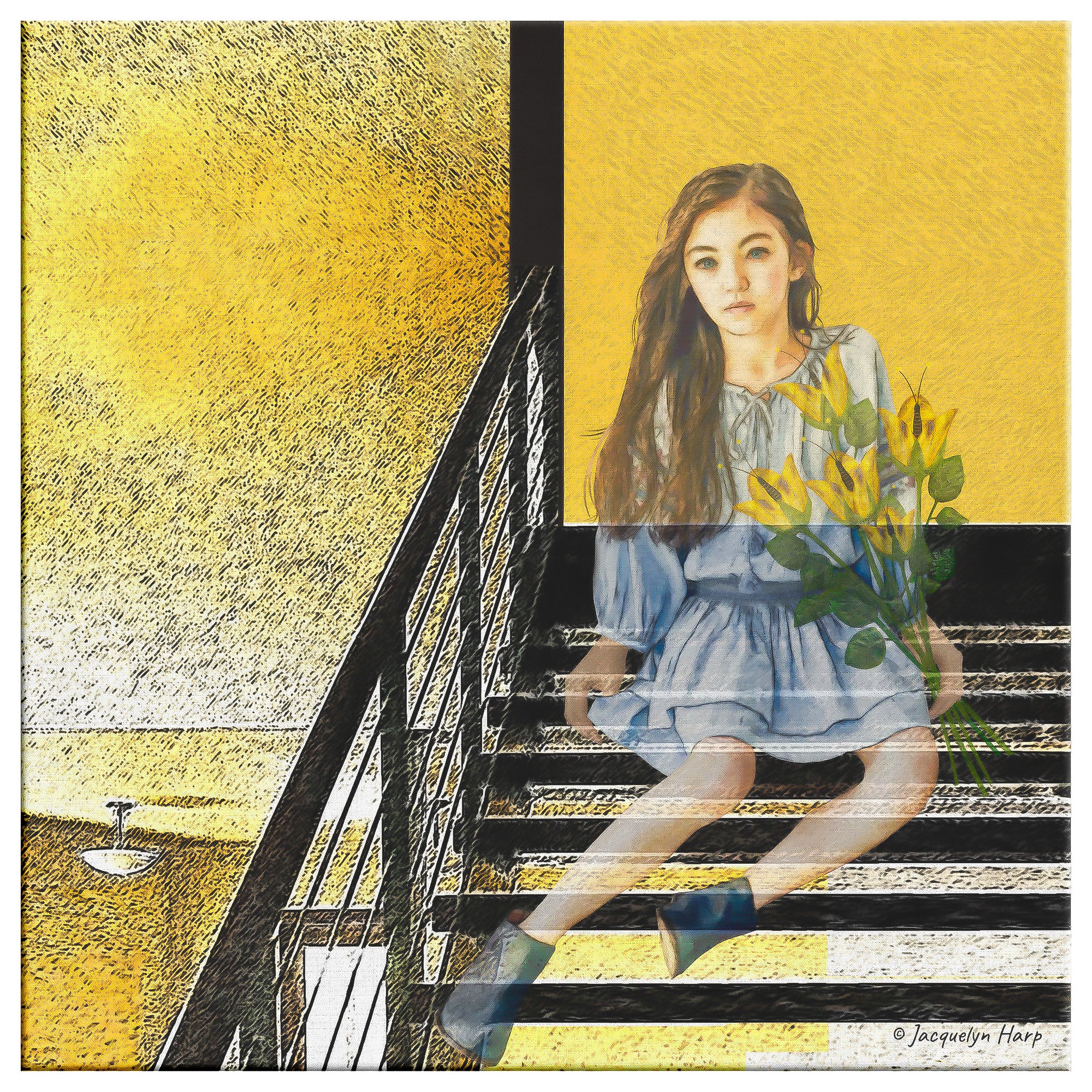 Ghost On My Stairs - Canvas Art