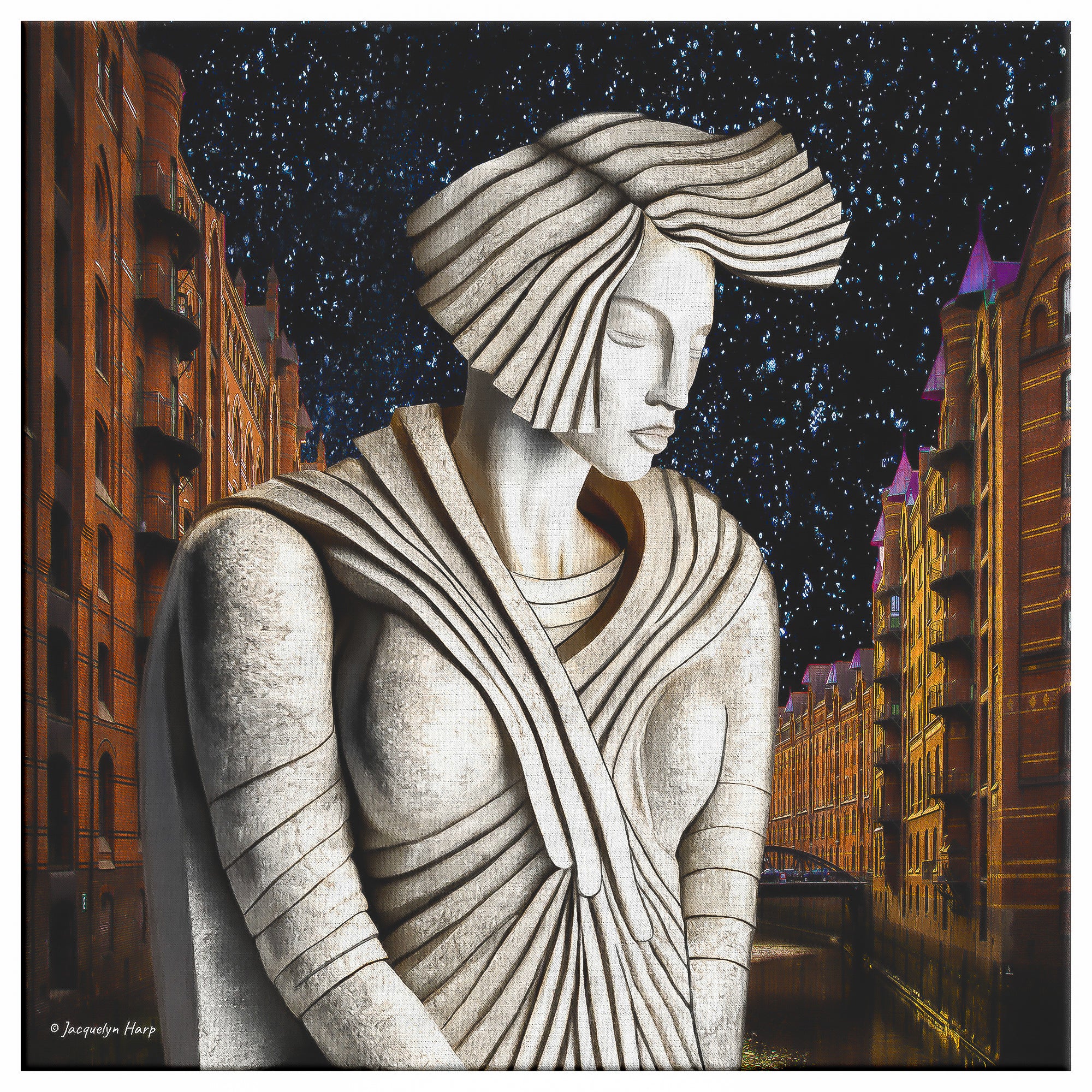 Granite Guardian Of The City - Canvas Art