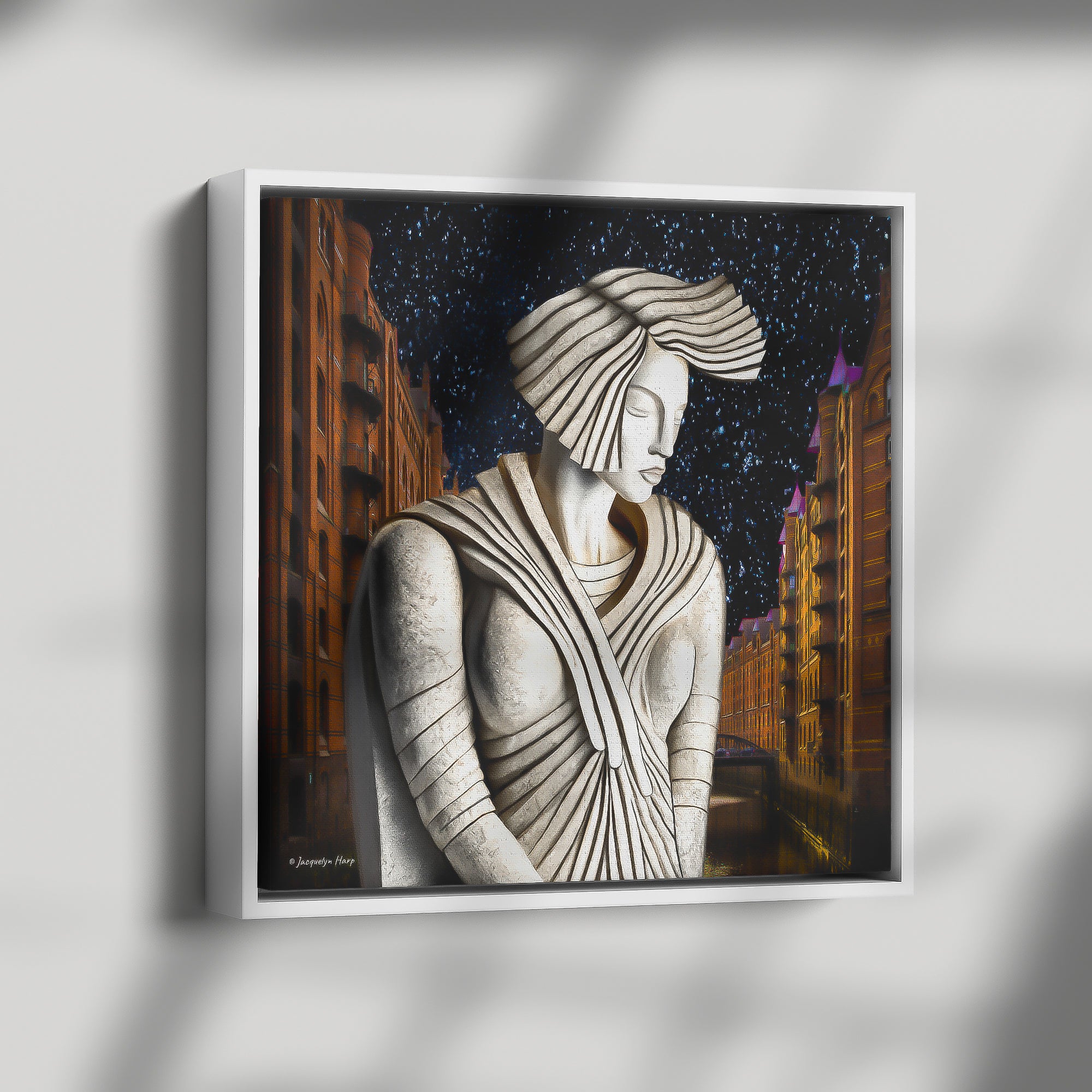 Granite Guardian Of The City - Framed Art