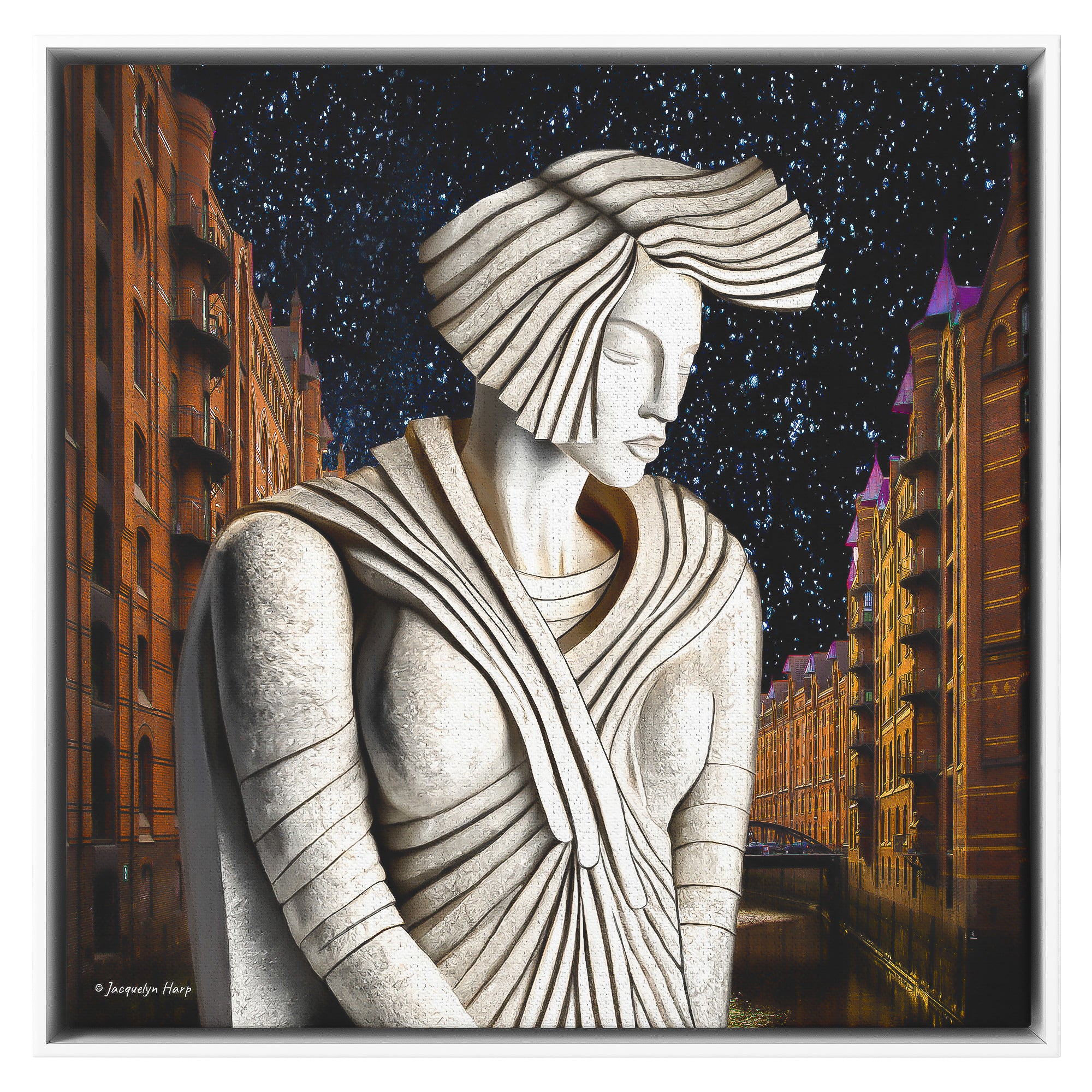 Granite Guardian Of The City - Framed Art