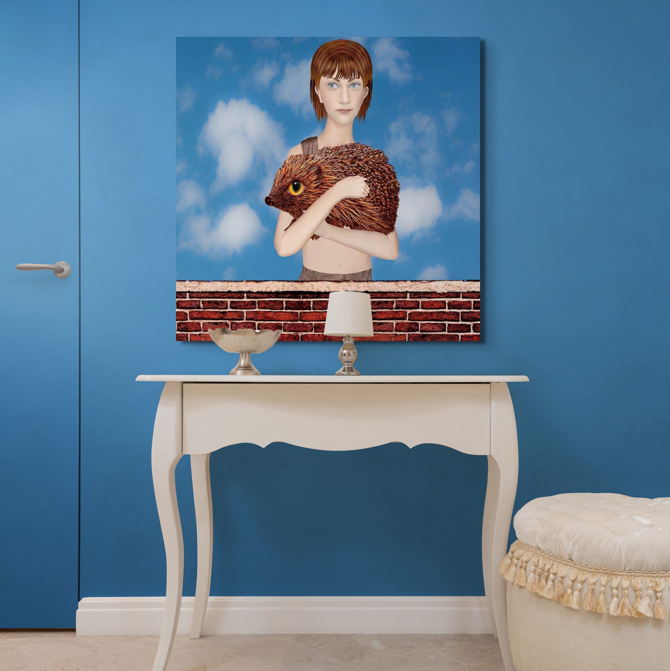 Hana and Her Hedgehog - Canvas Art