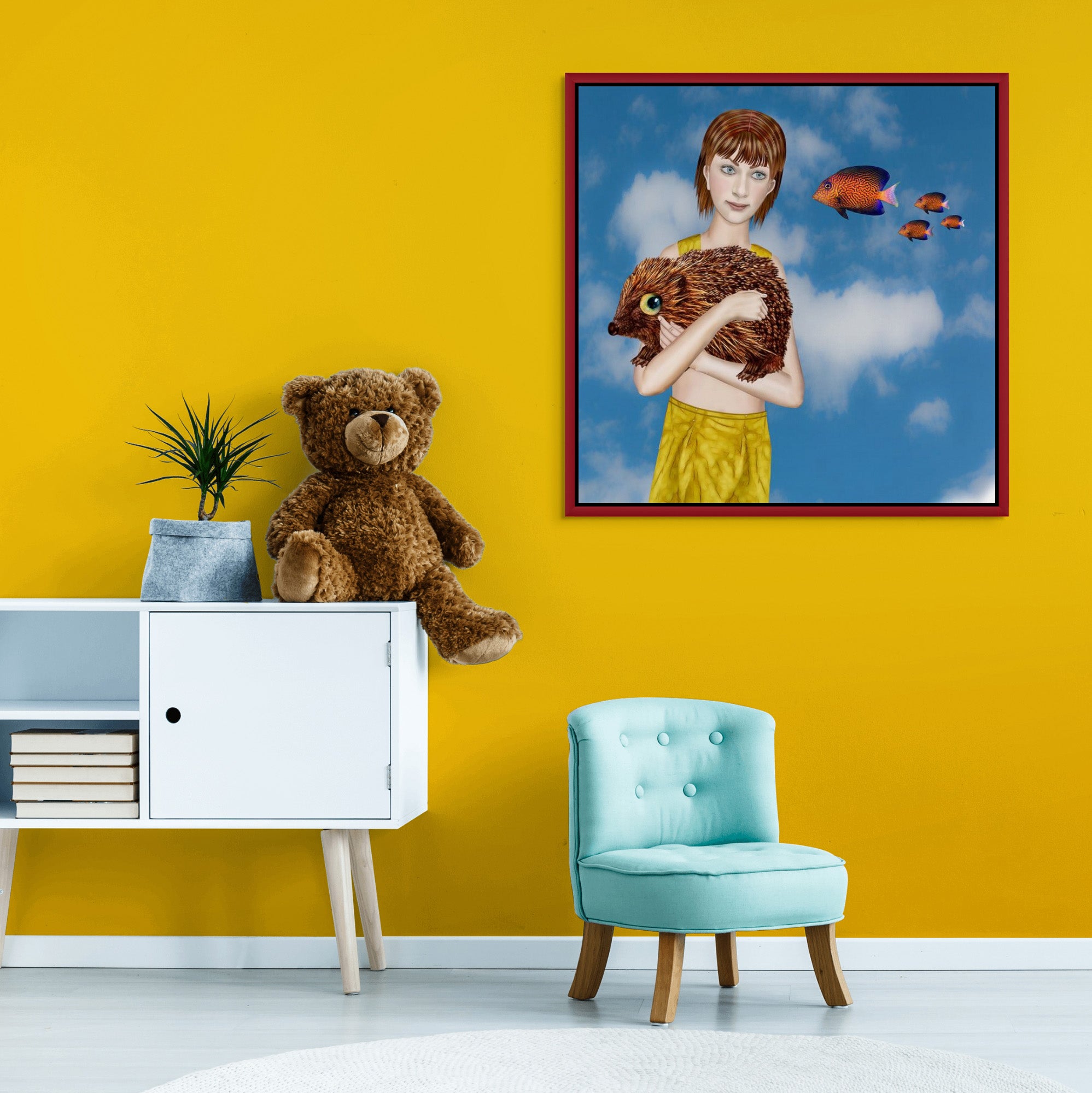 Hana Finds The Fish - Canvas Art