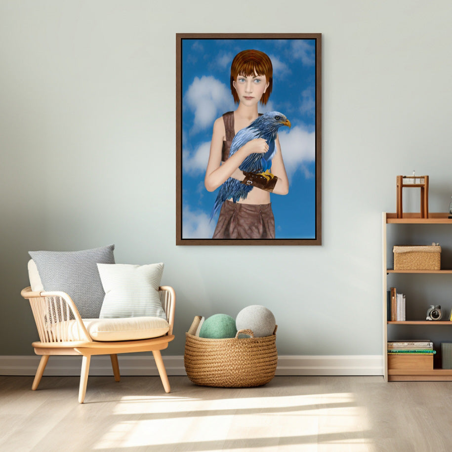 Hana With Bird - Canvas Art