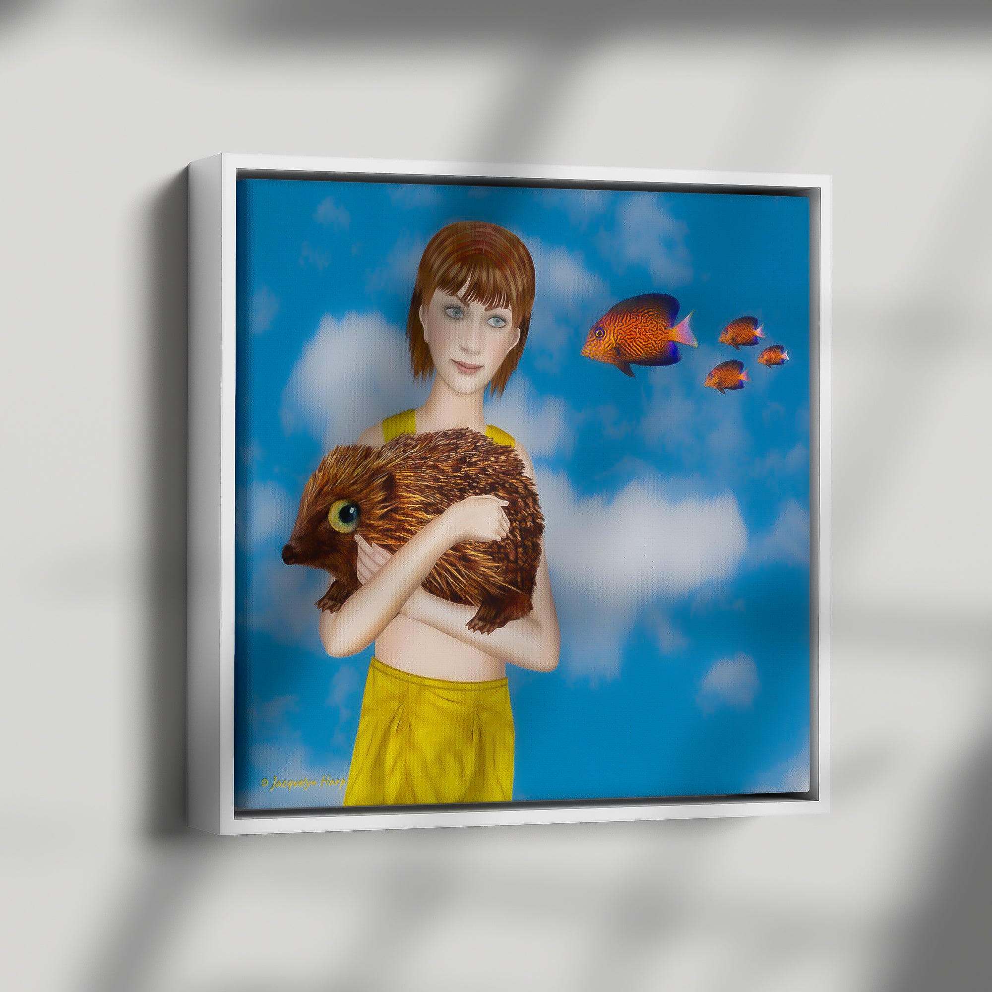 Hana Finds The Fish - Framed Art