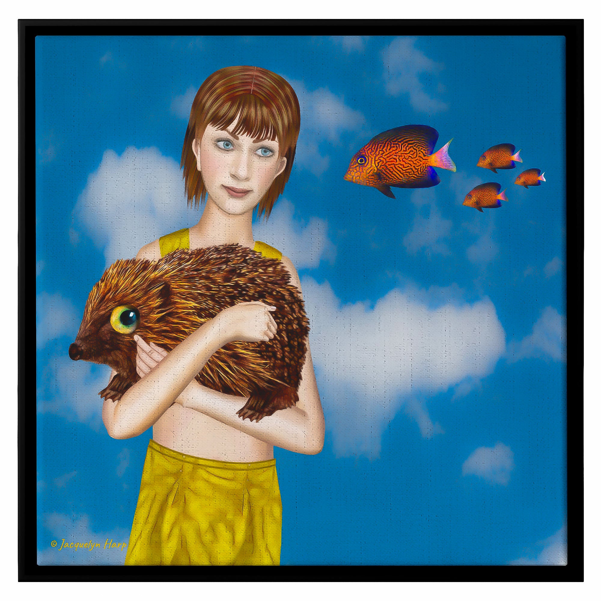 Hana Finds The Fish - Framed Art