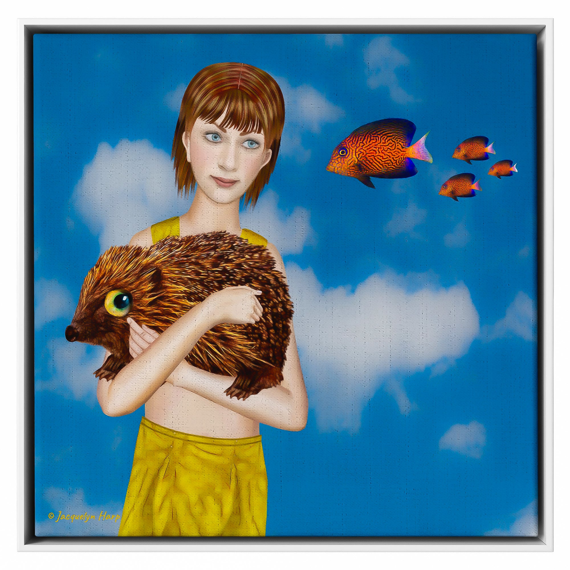 Hana Finds The Fish - Framed Art