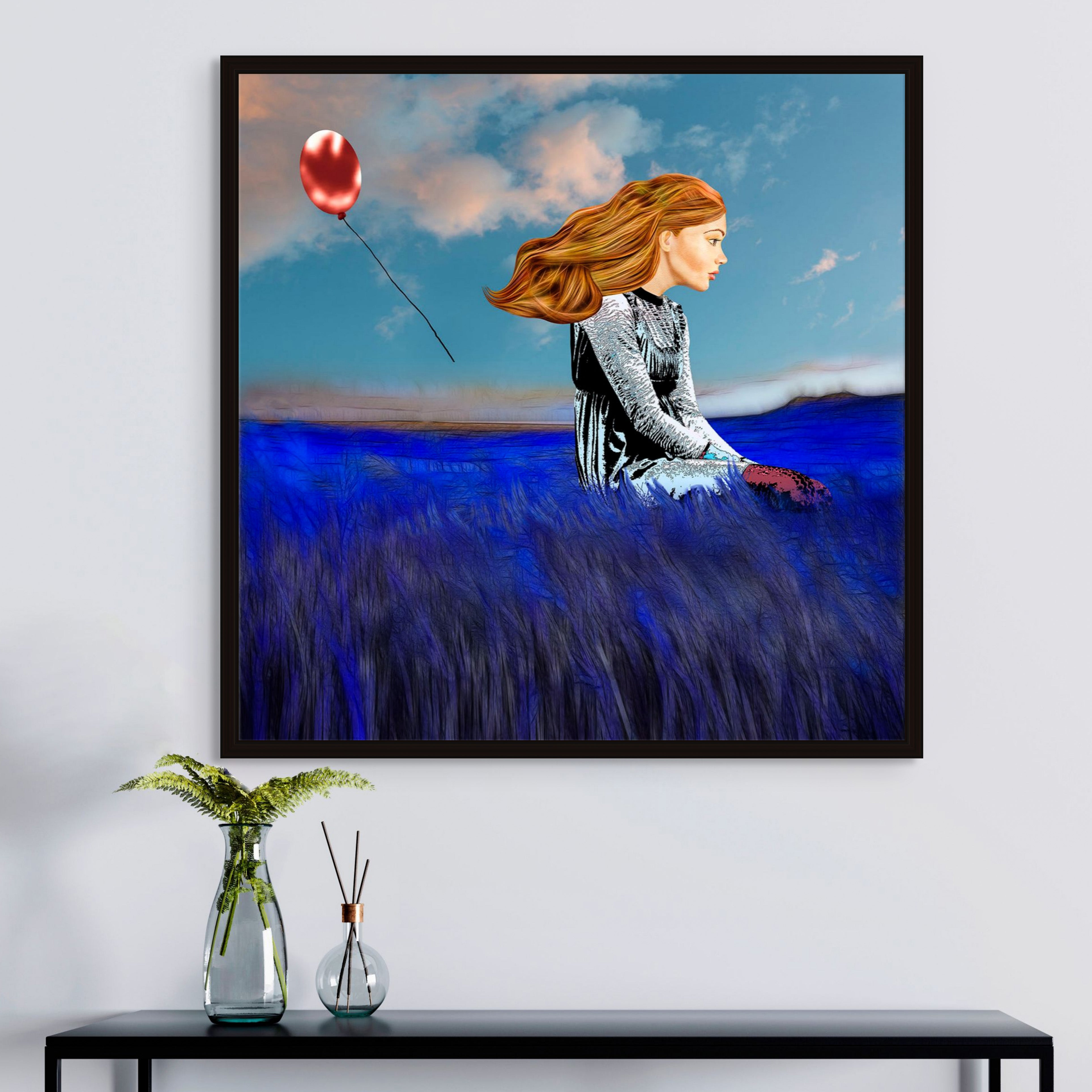 Lana In The Meadow - Framed Art