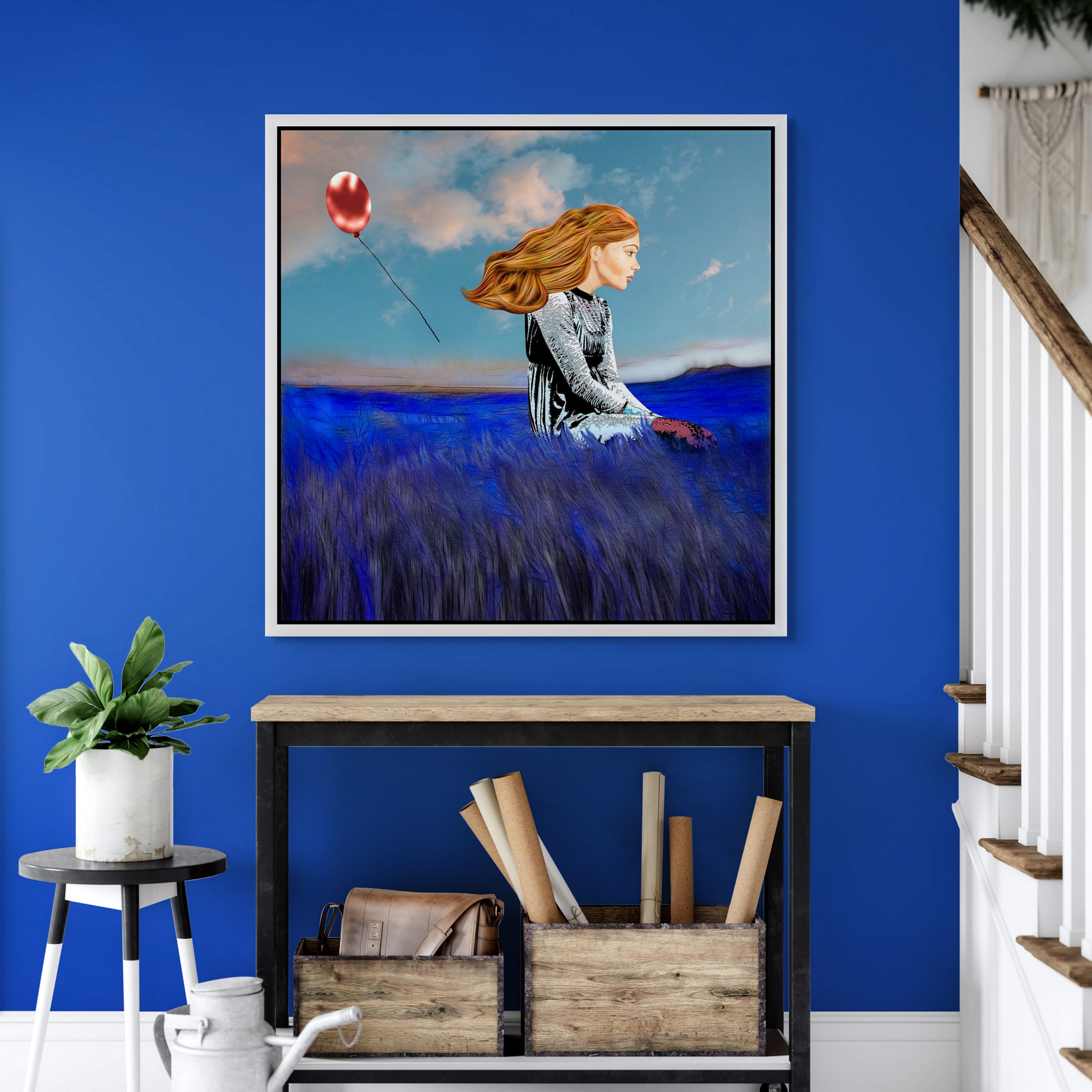 Lana In The Meadow - Framed Art