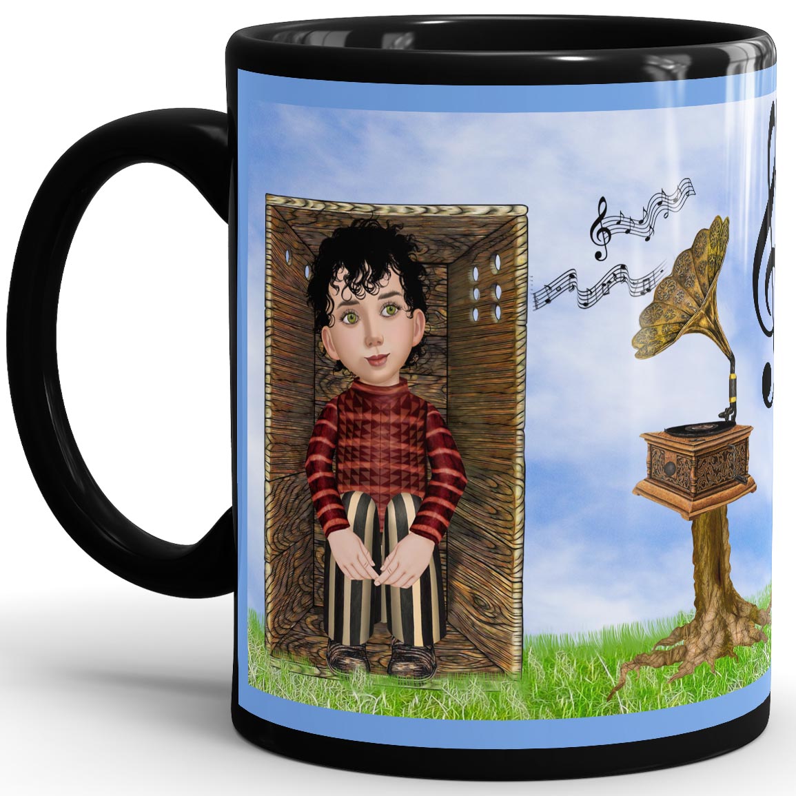 Music Box - 11oz Black Mug