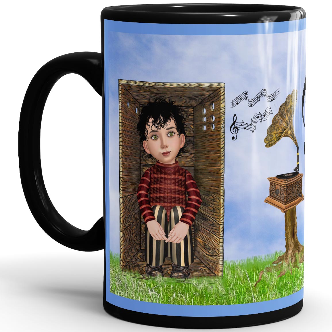 Music Box -15oz Black Mug