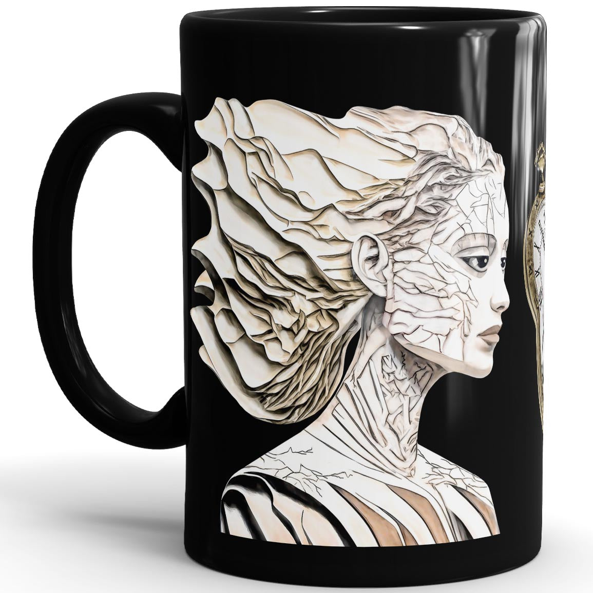 Porcelain Predicament -15oz Black Mug