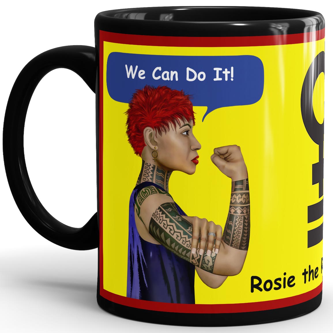 Rosie The Riveter 2.0 - 11oz Black Mug