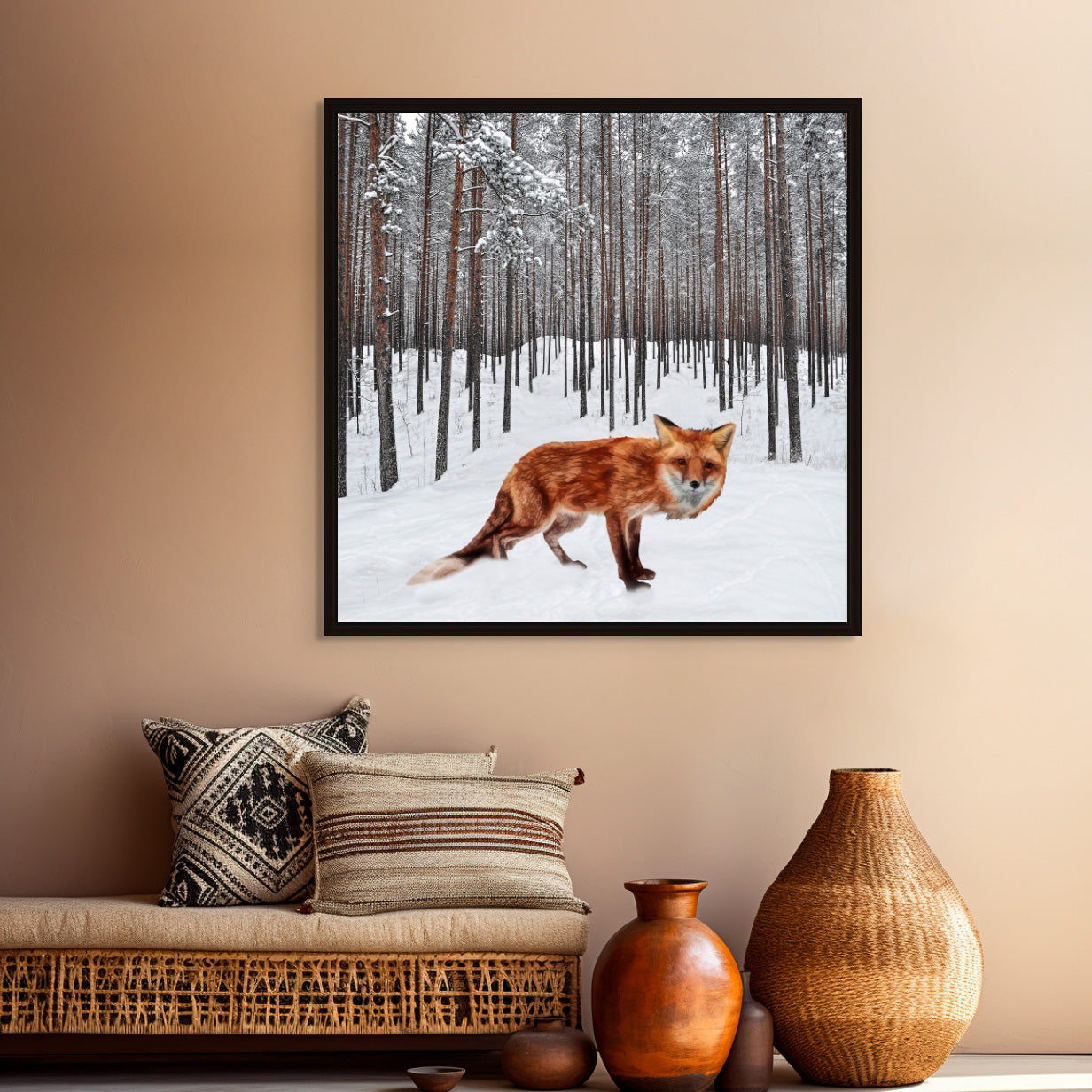 Snow Fox - Framed Art