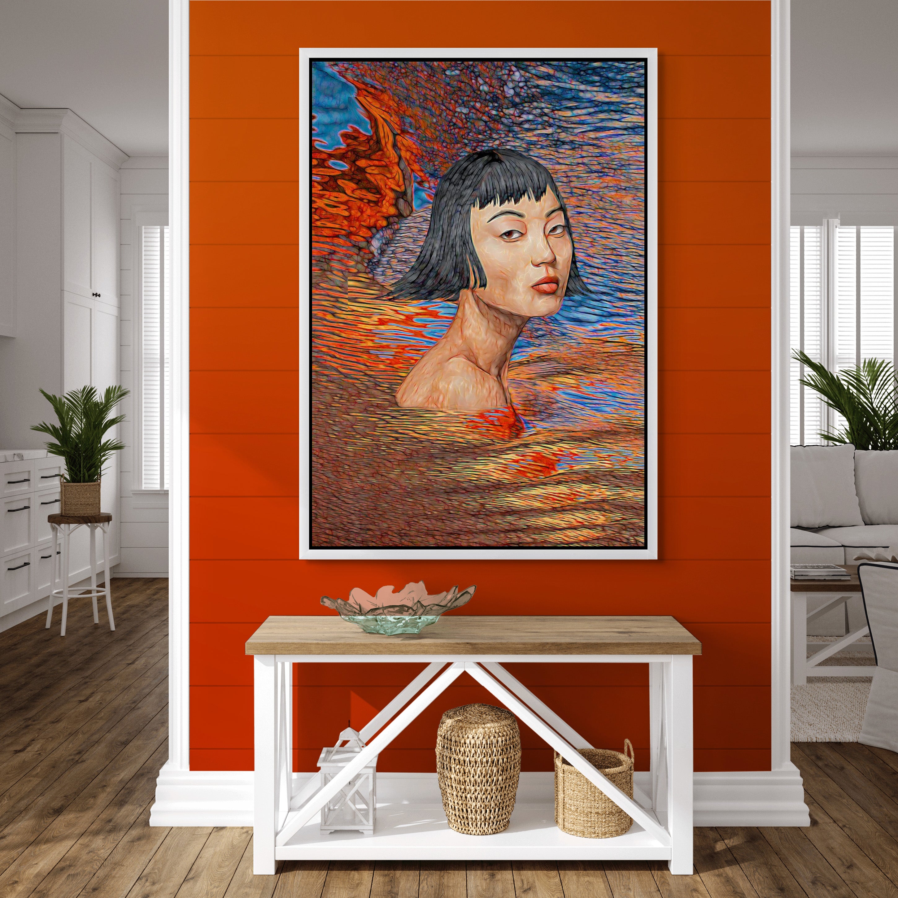 Sunset Bathing - Framed Art