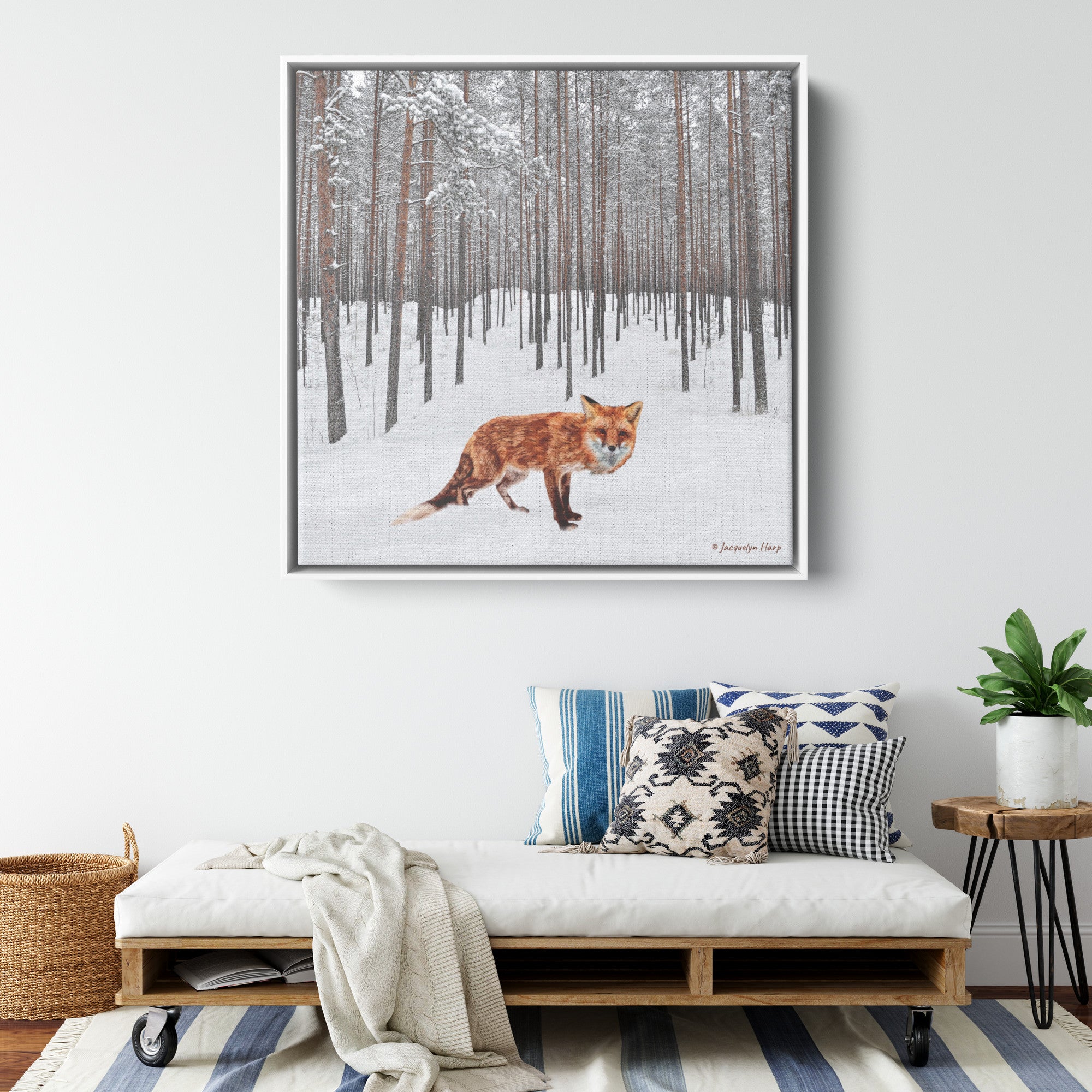 Snow Fox - Framed Art
