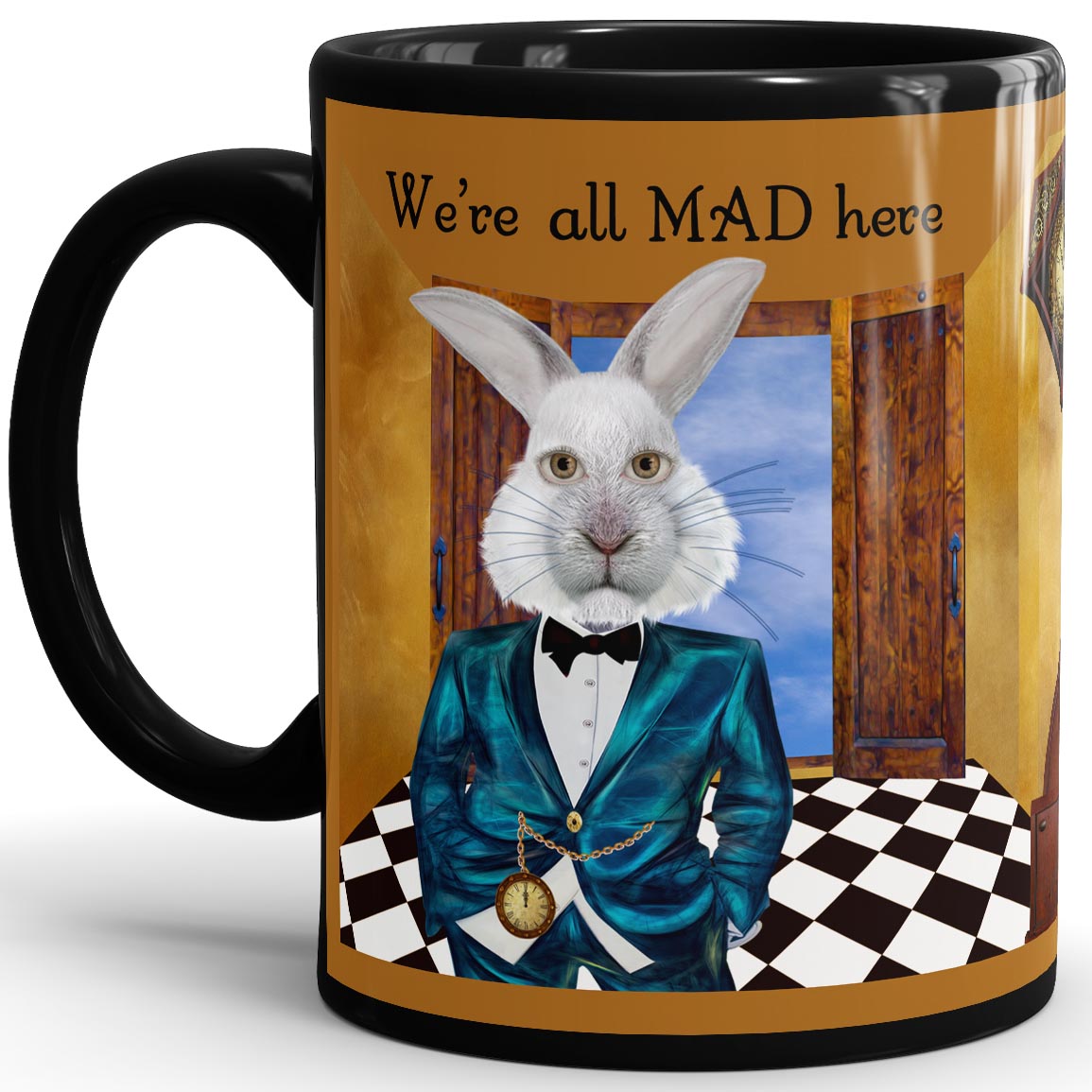 We're All Mad Here - 11oz Black Mug