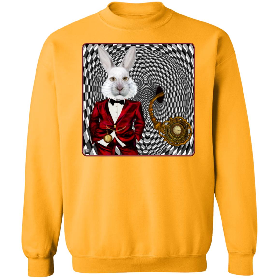 Portrait Of The White Rabbit - Unisex Crew Neck Sweatshirt