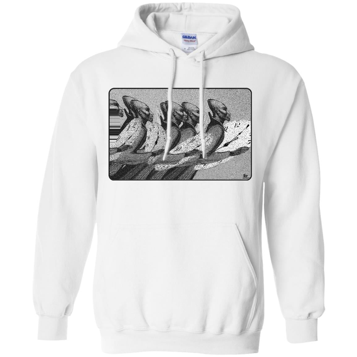 Time Marching On - B&W - Adult Hoodie