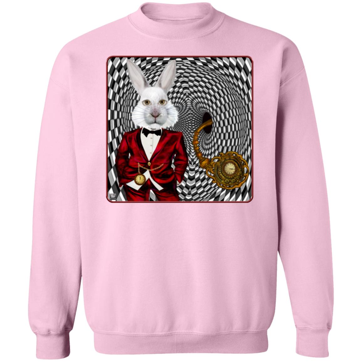 Portrait Of The White Rabbit - Unisex Crew Neck Sweatshirt