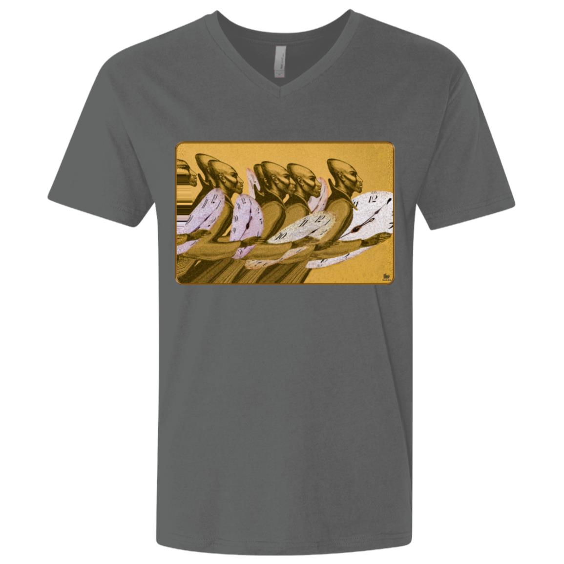 Time Marching On - Gold - Men's Premium V-Neck T-Shirt