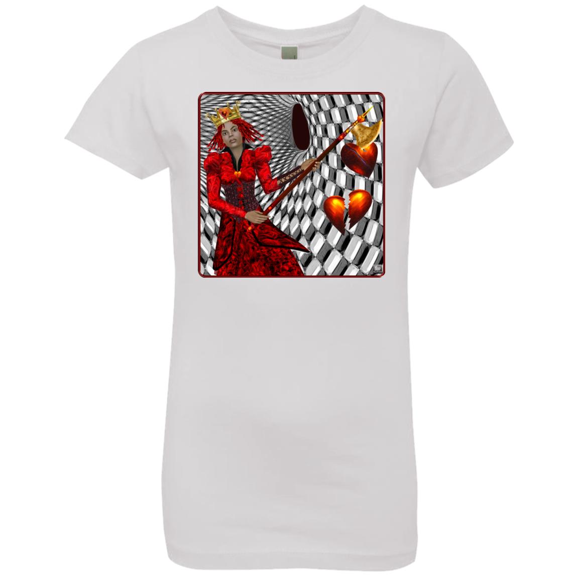 portrait of the queen of hearts - Girl's Premium Cotton T-Shirt