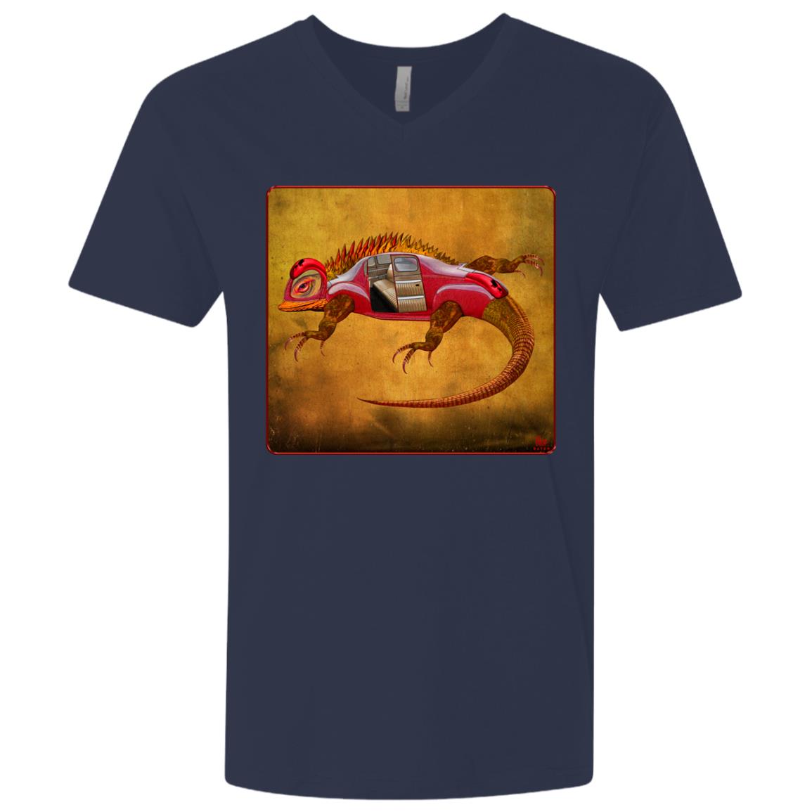 Uber Lizard - Red - Men's Premium V-Neck T-Shirt